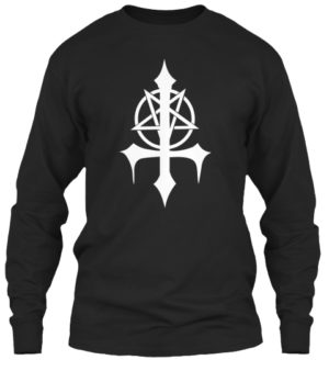 Pentagram Satanic Cross Long Sleeve T-Shirt - Mens - Black T-Shirt