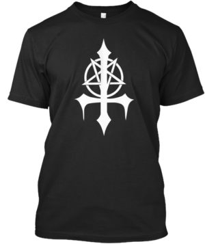 Pentagram Satanic Cross T-Shirt - Mens - Black T-Shirt