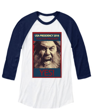 legendary thrash metal president raglan t shirt - blue american raglan t shirt