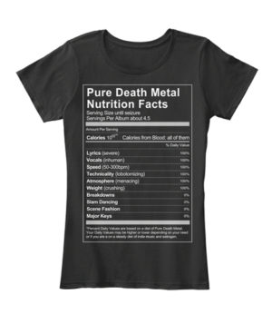 PURE DEATH METAL T-SHIRT - Womens - Heavy Metal T-Shirts - Metalhead Clothing - Black