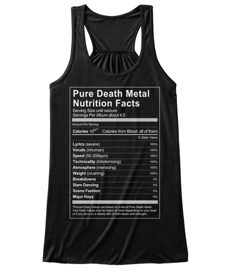 PURE DEATH METAL WOMENS TANK TOP - Heavy Metal T-Shirts - Metalhead Clothing - black